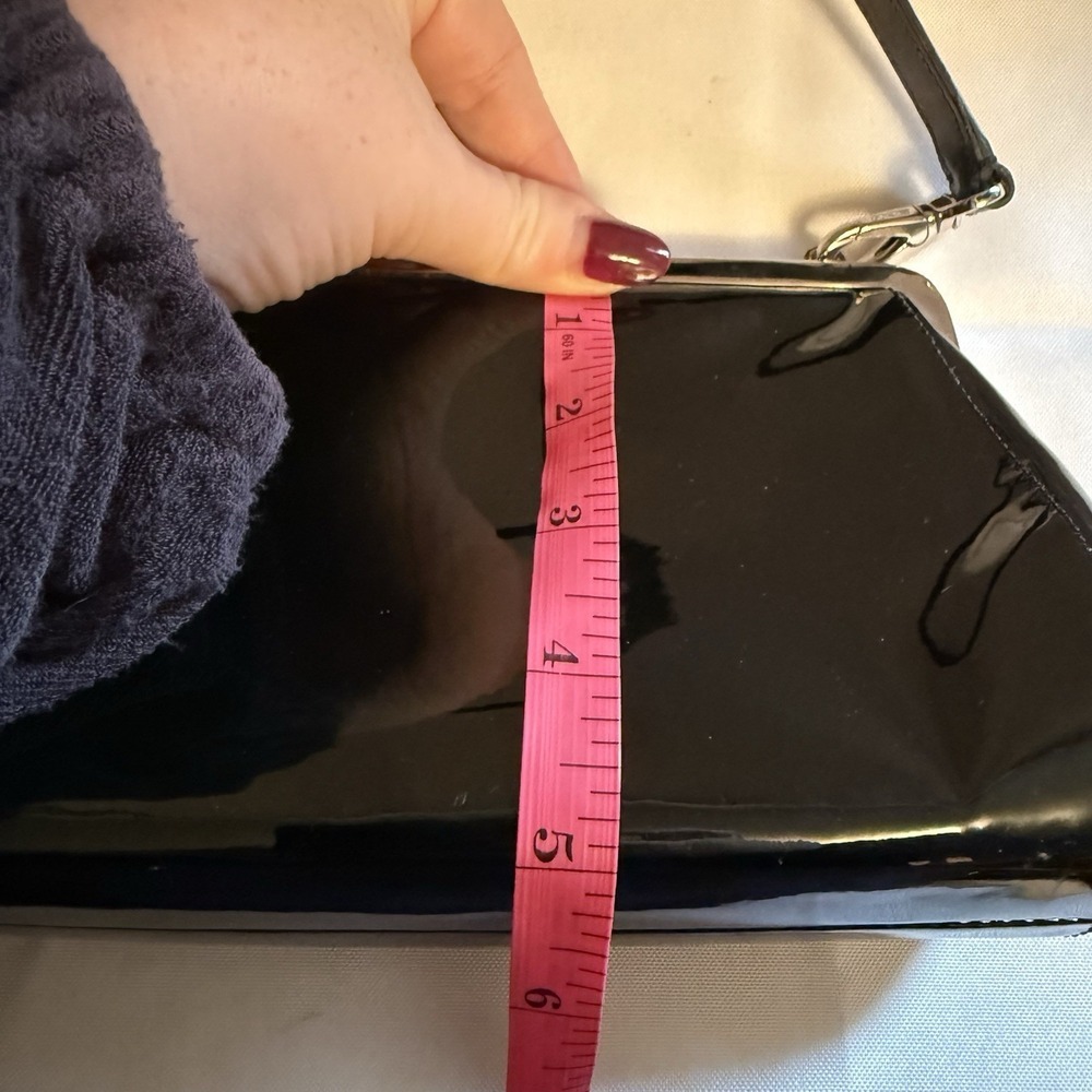 Rare Vintage Coach 2001 Black Patent Leather Shoulder Evening Bag Clutch Purse - Picture 10 of 14